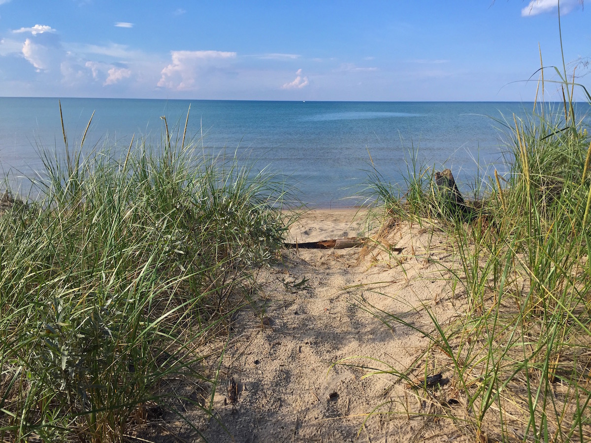Little Sand Path to the Beach of Lake Huron in Port Franks, Ontario, Canada - secret spots